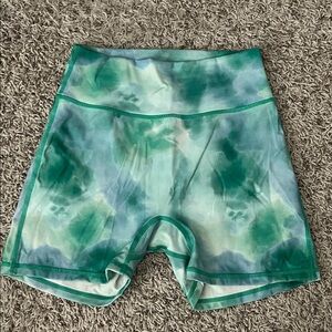 Green Tie-Dye Women's Shorts